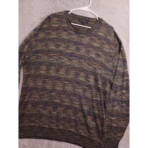 Jhane Barnes Sweater Mens 2XL XXL Lightweight Silk Blend Colorful Crew Neck